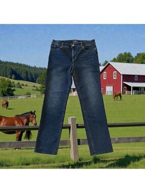 Chicos So Lifting Straight Denim Jeans Womens 8 (Chicos Size 1) Blue Mid-Rise